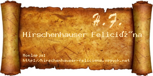 Hirschenhauser Feliciána névjegykártya
